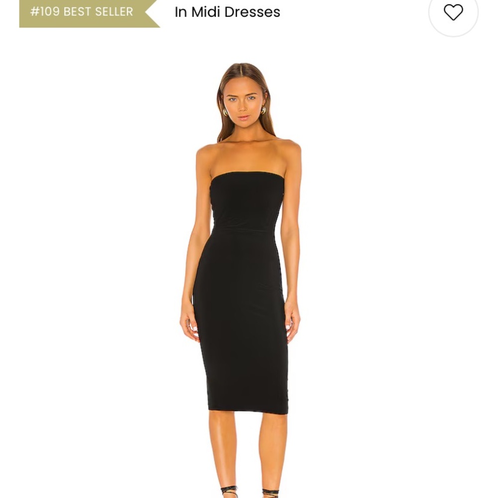 Norma Kamali strapless Black Dress - knee length